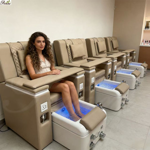 Sillón de Masaje Moderno y Personalizado Todo en Uno para Pedicura y Manicura, Color Rosa, con Bañera Deslizante para Pies - Product Image 3