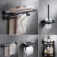 Porte-serviettes et support mural sans perçage, style américain, surface peinte, accessoires de salle de bain