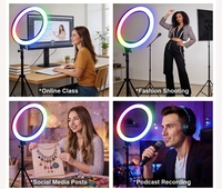Qiniu 22 Inch Ring Light Kit 70W Tegangan Universal Dapat Disesuaikan Suhu Warna Kontrol Remote/Knob Tripod 1.5M Live Streaming TikTok