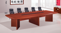Table de conférence extensible moderne de luxe en bois sur mesure pour les réunions de conseil d'administration