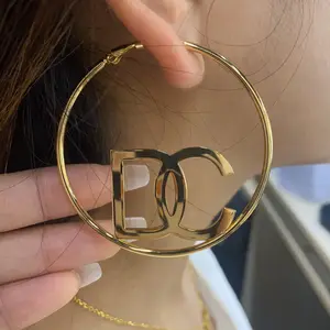 Designer Luxury Brand stainless steel jewelry custom hoop earrings