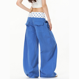High-end Streetwear Retro College-style <strong>Trousers</strong> Dopamine-Style Polka Dot Color-blocked Cargo Pants for Men and Women - Product Image 2