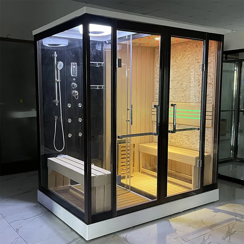 Luxury Fashion Far Infrared Wood Steam Sauna Room With Shower