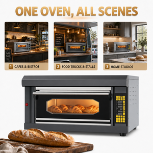 Horno Eléctrico Profesional para Panadería, Certificado CE, Máquina Industrial para Panadería, <span class=keywords><strong>Termostato</strong></span> Ajustable de 10-260°C, Comercial - Product Image 5