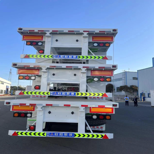 Nouveau produit 3 unités 40 pieds semi-remorque à plat 30 pieds 40 pieds 20 pieds transport de conteneurs d'exportation avec 12 serrures tournantes en vente - Product Image 5