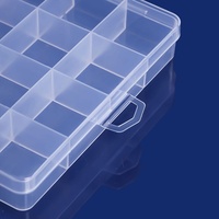 Boîte de rangement à compartiments JX, fixe, 10/15/24 grilles, pour composants électroniques, bijoux, pièces, emballage, plastique transparent