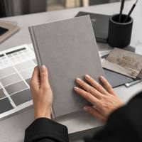 Papier doux au toucher gris 280g, double face, velours mat, ton neutre, pour couverture de carnet, papeterie de luxe, feuille de livre relié, rouleau