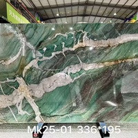 Dalles de quartzite vert Patagonia Cristallo Fuchsite polies de 20 mm pour murs rétroéclairés et comptoirs