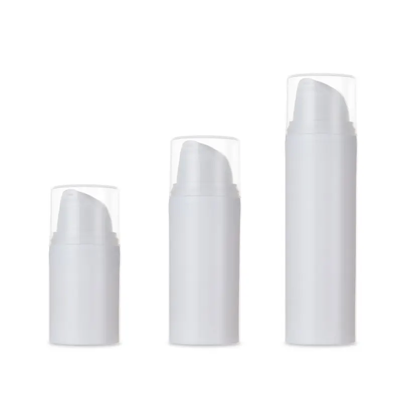 vacuum lotion 15ml 30ml 50ml 100ml eco friendly plastic pp white airless pump bottle