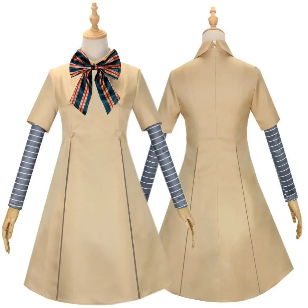 M3GAN Cosplay Costume Megan Dress AI Doll Robots Dress Top Socks M3GAN Full Set Outfit for Girls and Adult Halloween Cosplay