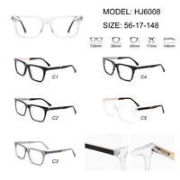 Personnalisation de lunettes optiques en acétate haut de gamme, fabriquées à la main, monture rectangulaire durable, confortables pour un usage quotidien, OEM/ODM