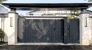 Nouvelles portes coulissantes électriques en alliage d'aluminium de style chinois pour cour de villa et garage, pour maisons individuelles rurales, cadre métallique - Product Image 2