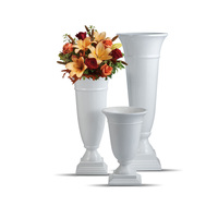 Vases hauts de 60/90 cm pour centres de table, vases à fleurs pour mariage, vente en gros d'usine, grands vases trompettes blancs pour centres de table