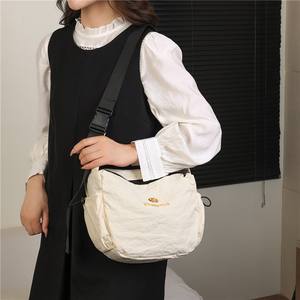 Sac à bandoulière de style coréen pour femmes, couleur unie, léger, Portable, fermeture à glissière, sac messager carré horizontal, pour tous les jours - Product Image 3