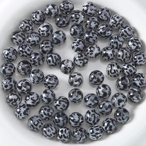 <span class=keywords><strong>CIFU</strong></span> Nuevo Collar de Moda con Cuentas Redondas de Resina Acrílica Brillante UV AB de 16mm con Estampado de Leopardo para Joyería y Bolígrafos - Product Image 2
