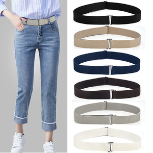 Cinturón elástico <span class=keywords><strong>Invisible</strong></span> para mujer, cinturón elástico ajustable para mujer, cinturón de cintura <span class=keywords><strong>invisible</strong></span> con hebilla plana para pantalones, vestidos Vaqueros - Product Image 2