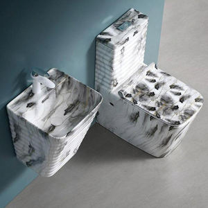 Nouveau Washdown <span class=keywords><strong>Wc</strong></span> céramique une pièce carré toilette et mur suspendu évier couleur blanche articles sanitaires salle de bain eau placard toilette ensemble - Product Image 3