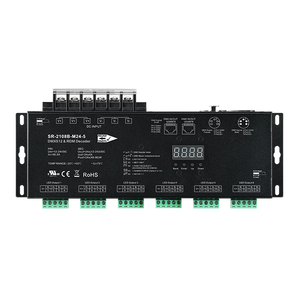 High Pwm Frequency 24 Channel <strong>DMX</strong>&amp;<strong>RDM</strong> <strong>Decoder</strong> SR-2108B-M24-3 with 3PIN XLR and Rj45 Port - Product Image 3