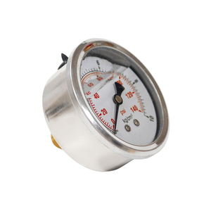 Dubbele digitale 0-140psi Bourdon-buis vloeistofdrukmeter roestvrij staal 304 behuizing model YZ-63 1 jaar garantie aanpasbaar - Product Image 4