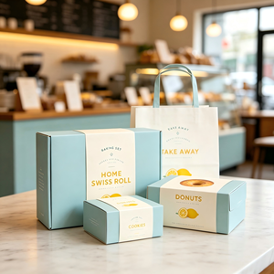 Caja de Papel Desechable para Postres, Bolsa para Galletas, Caja para Tartas, Juego de Empaque para Pastelería Ecológico - Product Image 2
