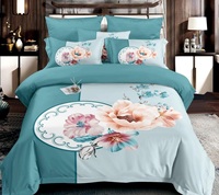 Parure de lit florale imprimée numériquement en 3D pour la maison – Housse de couette en polyester – Ensemble de literie de mariage