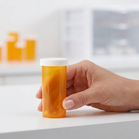 Frasco de Plástico con Tapa a Presión para Medicamentos, Contenedor de Plástico para Almacenamiento de Píldoras y Cilindros de Medicina