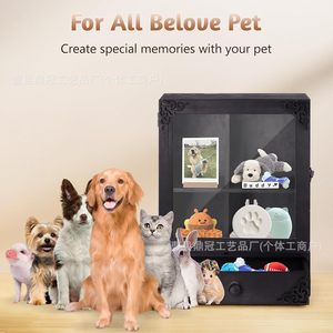 Wooden Pet Memorial <b>Shadow</b> <b>Box</b> Black Rectangle Frame With Drawer Storage For Pet Ashes And Keepsakes - Product Image 2