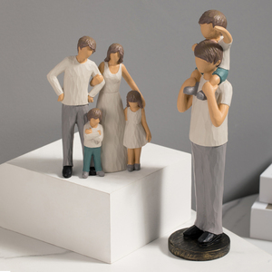 Saysmile Bắc Âu Phòng Trang Trí Nội Thất Phụ Kiện Nhựa Gia Đình Bức Tượng Thủ Công Bức Tượng Cha Mẹ Và Trẻ Em <span class=keywords><strong>Scupture</strong></span> Trang Trí Cho Nhà Gi - Product Image 4