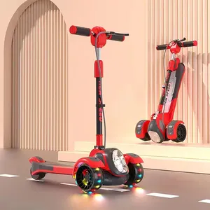 Vendita calda per bambini Scooter triciclo a 3 ruote con acciaio in alluminio resistente e manubrio pieghevole realizzato per 3-18 anni