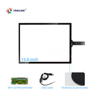 Panel de Pantalla Táctil Capacitiva PCAP de 15.0 Pulgadas 4:3 Multitáctil EETI ILITEK USB I2C RS232 para Kiosco POS ATM HMI