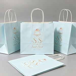 ถุงของขวัญกระดาษคราฟท์จากโรงงานโดยตรง พิมพ์โลโก้ตามสั่ง ถุงช้อปปิ้งรีไซเคิลได้ ถุงคราฟท์แบบนำกลับบ้าน เหมาะสำหรับบรรจุภัณฑ์เบเกอรี่ - Product Image 1