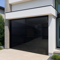 Porte de garage électrique de luxe en verre pour mur rideau, design transparent, pré-assemblée, monobloc, facile à installer