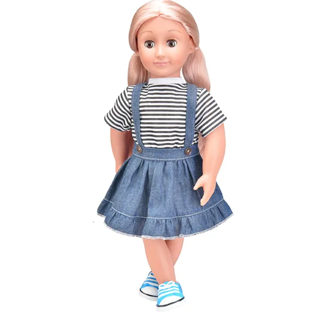 Lifelike फैशन उच्च गुणवत्ता की पैदल दूरी सिमुलेशन असली बच्ची गुड़िया कपास कस्टम 18 इंच गुड़िया सुंदर लड़कियों गुड़िया बच्चों के लिए