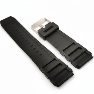 Bracelet de montre en silicone de sport décontracté au quotidien en accessoire de mode de base noir simple - Product Image 1