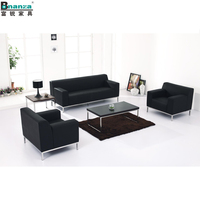 2027 Design Modernes Edelstahlgestell Glücksbringer Büromöbel Günstiges Kunstleder Manager-Sofa