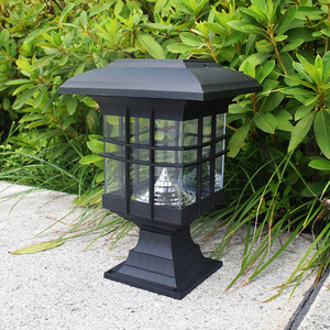 Lampe solaire à colonne pour extérieur, montage mural, LED, étanche, alimentée par énergie solaire, lampe de jardin 12V, batterie mono Si incluse - Product Image 1