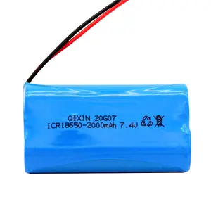 पीसीएम के साथ 7.4V 2000mAh 18650 रिचार्जेबल ली आयन बैटरी पैक 2S1P