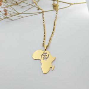 Collana con Ciondolo Mappa dell'Oromia in Acciaio Inossidabile all'Ingrosso, Gioiello con Catena Mappa Oromo, Regalo - Product Image 6