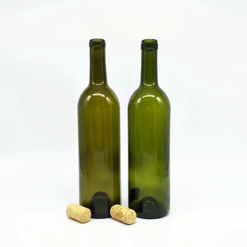 Bottiglia di vino verde antico Bordeaux pesante da 750ml 1000g bottiglia di vetro vuota