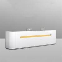 Mobilier de bureau moderne simple en bois marbre blanc brillant Bureau de réception de salon convertible fourni par la Chine