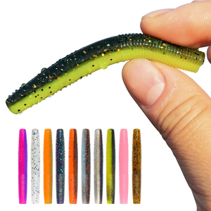 Spinpoler Fat Worm Senko <span class=keywords><strong>Finesse</strong></span> Tpr Ned Worm Rig 2.75" Stickbait Soft Fishing Lures Swim Bait 14pcs With Box Swimbait Bass Pike - Product Image 1