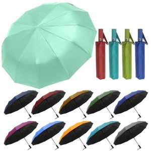 Parapluie automatique avec revêtement noir UPF 50+, parapluie de jardin extérieur pour la pluie - Product Image 1