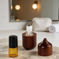 Bouteilles à bille élégantes pour huiles essentielles et parfums, avec bouchon en bois, pour usage décoratif, maison, bureau et voyage