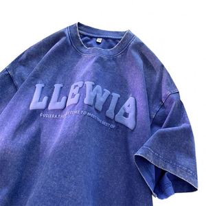 Camiseta con estampado de soplo personalizado, camiseta con lavado ácido de alta calidad, ropa para hombre, camiseta Unisex - Product Image 1