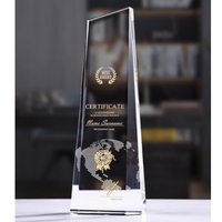 Trophée personnalisable ADL K9 en cristal, plaque de récompense en verre transparent avec technique de sablage, logo personnalisé pour cadeaux de bienvenue