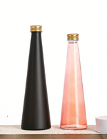 Maßgefertigte Luxus Frostglas Schwarze Glasflasche 500ml 250ml Edle Zylindrische Dünne Matte Schwarze Olivenölflasche