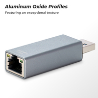 Adaptateur Ethernet USB-A Mâle vers Gigabit RJ45, Puce Realtek RTL8153B USB3.1 Gen1 10/100/1000Mbps, Boîtier en Aluminium, Approvisionnement en Gros OEM