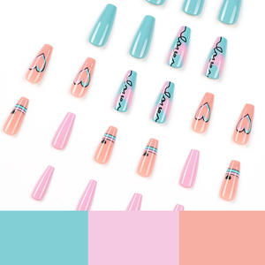 Накладные ногти для нейл-арта, романтический дизайн, 24 шт./набор, дизайнерские люксовые синие накладные ногти «Солнечный день апреля», Arte De Unas - Product Image 5