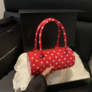 Bolsa de Poás Feminina 2025 Nova Retro Francesa Estilo Mensageiro Exquisita e Portátil Redonda - Product Image 4