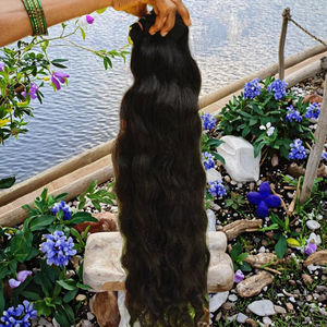 Authentic Indian Temple Grade Straight Raw <b>Human</b> <b>Hair</b> Wig Super Double Drawn Remy <b>Extensions</b> Machine Double Weft Wholesale All - Product Image 3